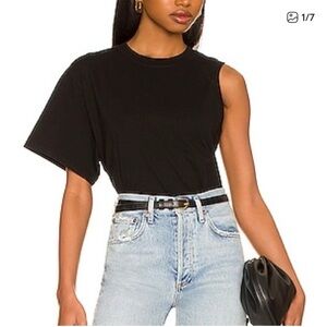 Agolde Foundation Della Asymmetrical Sleeve Crew Size M